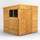 Power 6x6 Overlap Pent Wooden Shed Double Door