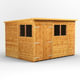 Power 8x10 Pent Wooden Shed Double Doors