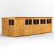 Power 20x8 Pent Wooden Shed Double Doors