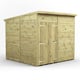 Power 8x8 Premium Pent Windowless Wooden Shed Double Doors