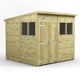 Power 8x8 Premium Pent Wooden Shed Optional Double Doors