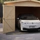 Power pent log cabin double garage 1 garage double doors
