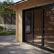 Power pent aluminium log cabin 2 Aluminium doors and windows