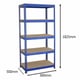 Bulldog 5 Tier 90cm x 50cm Shelving Blue Dimensions