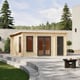 Power 16x12 Pent Combi Log Cabin 44mm lifestyle view