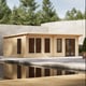 Power 24x12 Pent Manor Log Cabin 44mm lifestyle view
