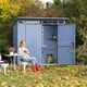 Hormann Berry Pent Metal Garden Shed Pigeon Blue Finish