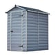 Palram 4x6 Plastic Skylight Garden Shed in Grey