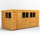 Power 14x6 Pent Wooden Shed Double Doors