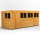 Power 16x6 Pent Wooden Shed Double Doors