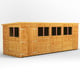 Power 18x6 Pent Wooden Shed Double Doors
