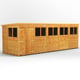 Power 20x6 Pent Wooden Shed Double Doors