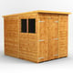 Power 6x8 Pent Wooden Shed Double Doors