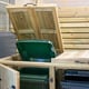 Garden Village Double Wooden Bin Store Lid and Doors