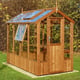 Swallow Lark 4x8 Wooden Greenhouse in Oiled Extra Side Vent