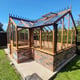 Swallow Mallard 8x15 Wooden Greenhouse Oiled Finish Dwarf Wall