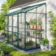 Vitavia 4x8 Green IDA 3300 Lean To Greenhouse - Horticultural Glass - original product image