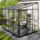 Black Vitavia 6x8 IDA 5200 Lean To Greenhouse