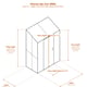 Vitavia Ida 2x4 900 lean-to greenhouse dimensions diagram