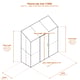 Vitavia Ida 2x6 1300 lean-to greenhouse dimensions diagram