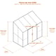 Vitavia Ida 4x8 3300 lean-to greenhouse dimensions diagram