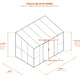 Vitavia Ida 6x10 6500 lean-to greenhouse dimensions diagram