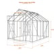 Vitavia Jupiter 8x8 6700 greenhouse dimensions diagram