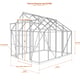 Vitavia Phoenix 8x8 6700 greenhouse dimensions diagram