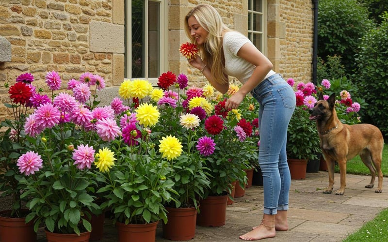 August dahlias in full bloom.