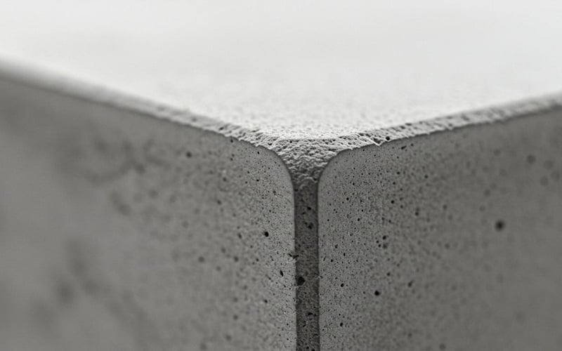 Finished concrete shed base after 28-day curing with formwork removed