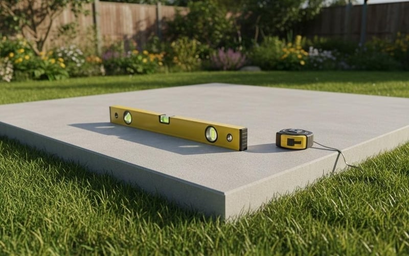Completed smooth concrete greenhouse base with formwork removed ready for installation