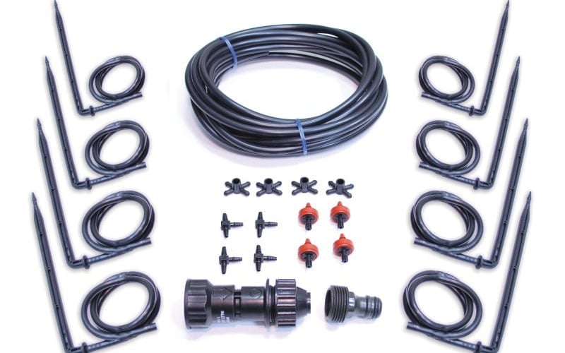 Drip irrigation kit for greenhouse courgette watering - Palram Canopia automatic system