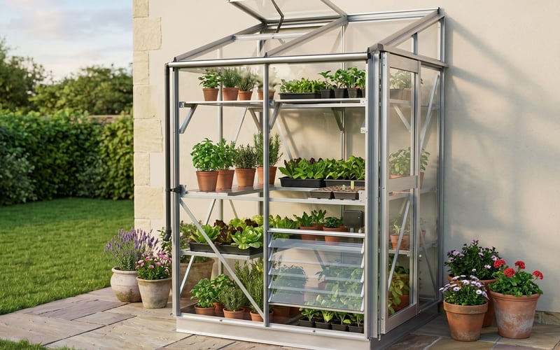 Silver Elite Windsor lean-to greenhouse