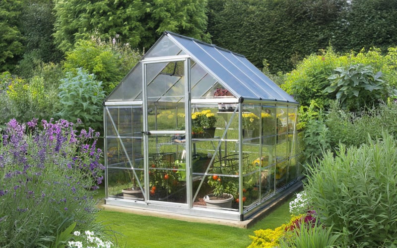 Palram Canopia Hybrid 6x8 Silver Polycarbonate Greenhouse