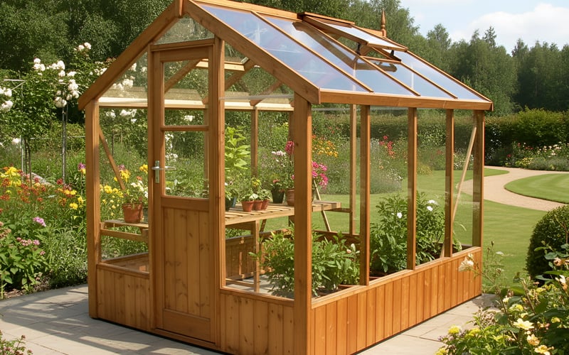 Swallow Kingfisher 6x8 Wooden Greenhouse