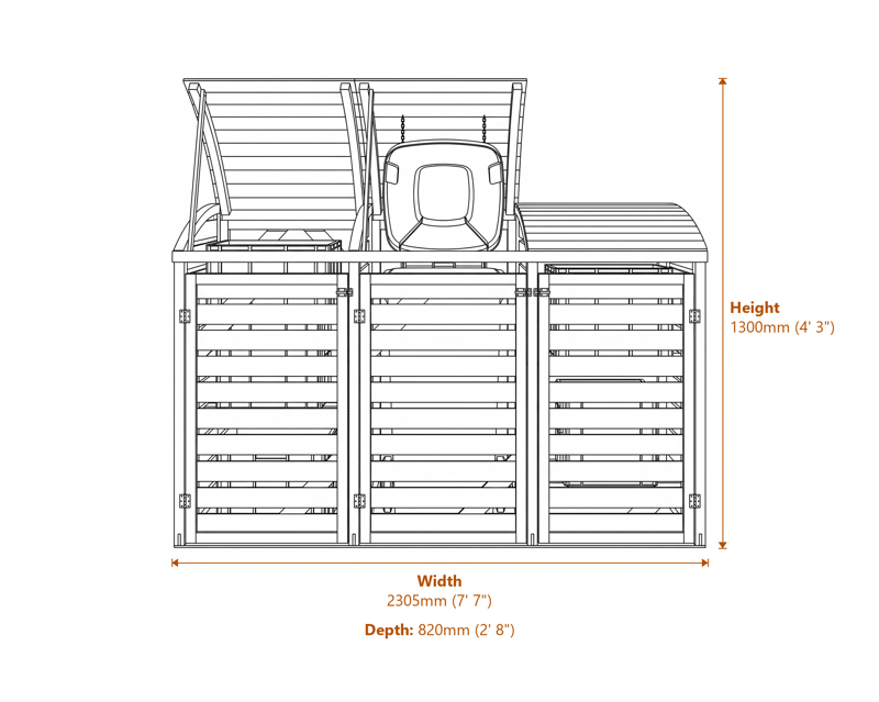 7x2 Single Bin With Double Box Store dimensions diagram