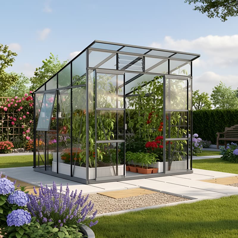 Vitavia Freya Greenhouse | Modern Pent Roof Design | 8ft Wide