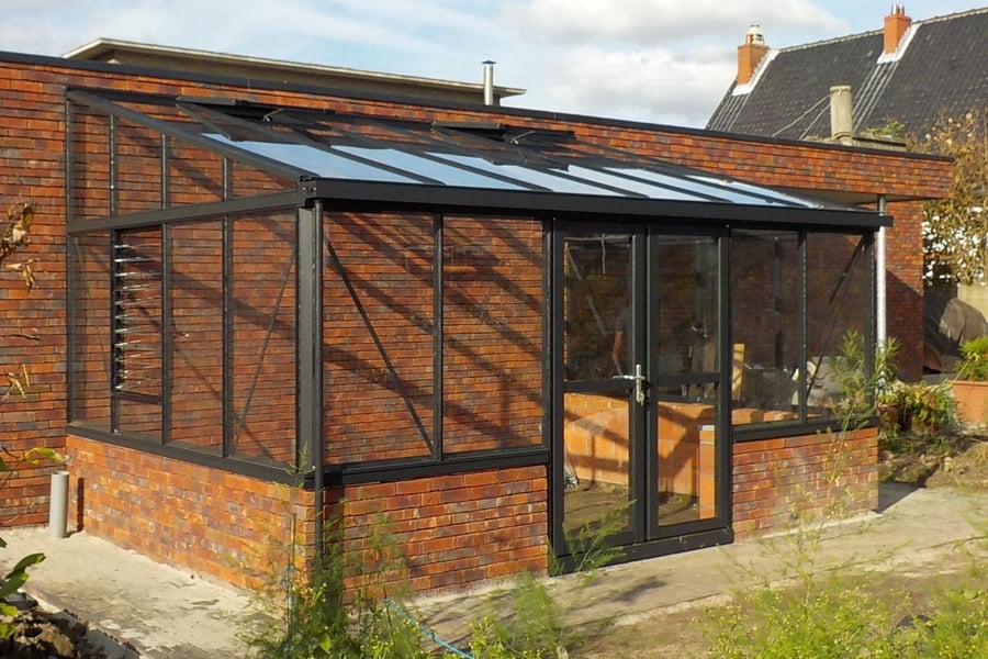 Janssens Arcadia Plus Mur 10x20 dwarf-wall lean-to greenhouse