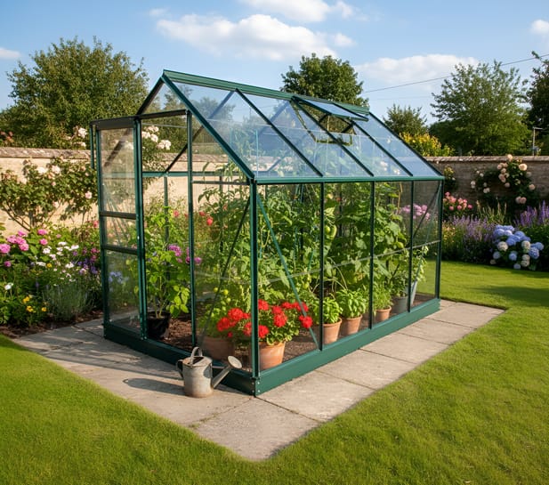 Vitavia 8x6 Green Venus 5000 Greenhouse - Horticultural Glass