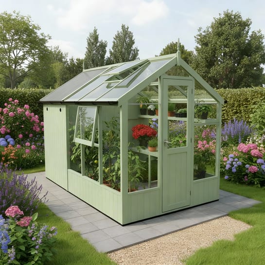 Swallow Kingfisher 6x6 Greenhouse + 4ft Shed Combination