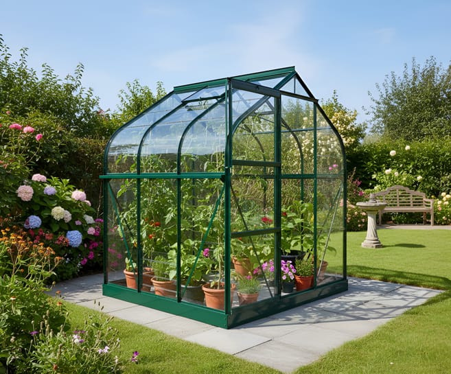 Vitavia 6x6 Green Orion 3800 Greenhouse - Horticultural Glass