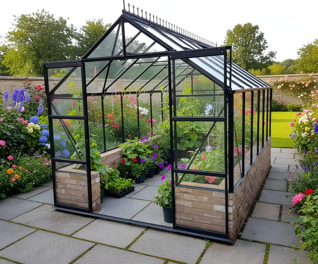 Vitavia Cassandra Black 8x12 9900 Dwarf Wall Greenhouse