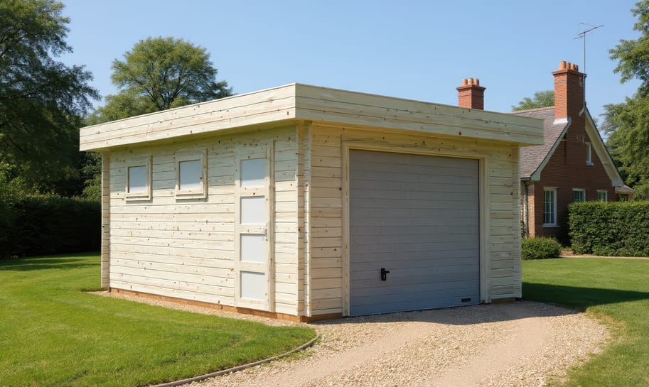Palmako Rasmus 5.5m x 3.6m Wooden Garage with Sectional Door