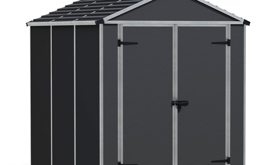 Palram Canopia 6x8 Rubicon dark grey plastic shed