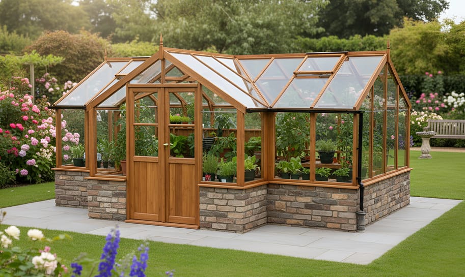 Swallow Swan 8x17 Dwarf Wall Wooden Greenhouse